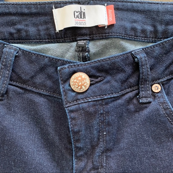 CAbi Dark Wash Skinny Stretch Jeans Size 4 - Picture 2 of 5